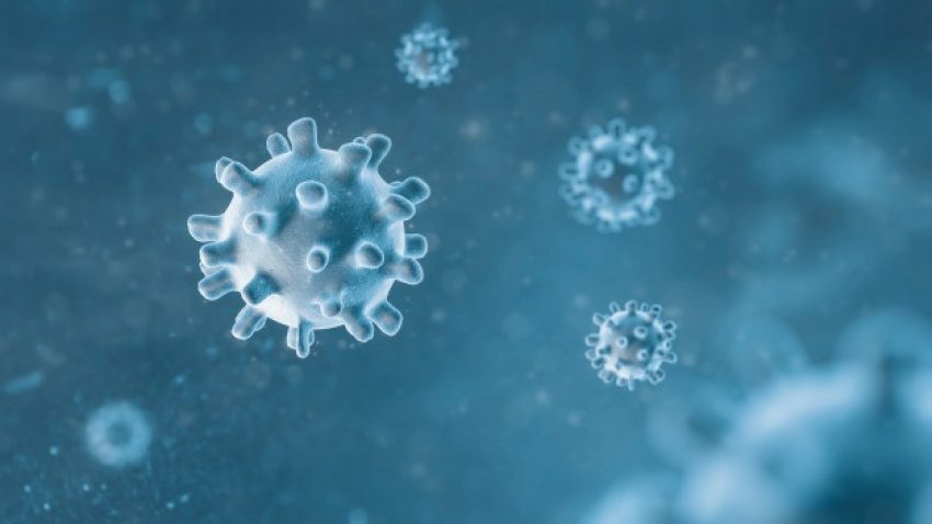 Coronavirus Cells Blue Coronavirus Cells Blue
